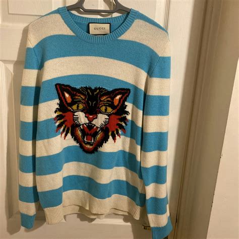 gucci striped angry cat sweater|cashmere sweater Gucci.